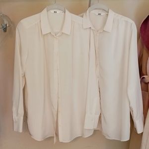 Uniqlo polyester shirts/blouses x 2